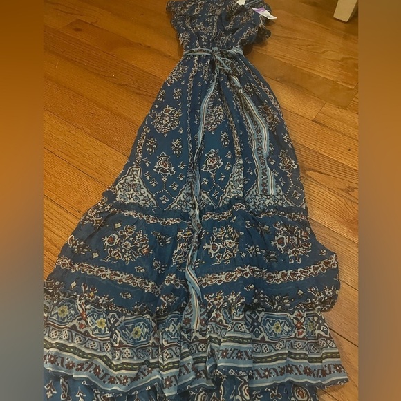 Anthropologie Ruffle Tie Maxi Boho Cottage tribal  Tiered Sasha NEW Flowy Floral - Picture 7 of 11